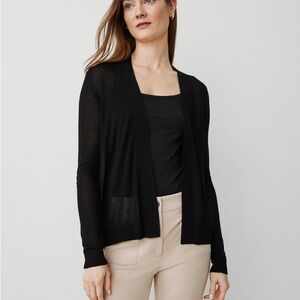 Ann Taylor Essentials Black Open Front Cardigan NWT Medium